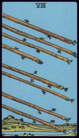 Eight of Wands, Upright